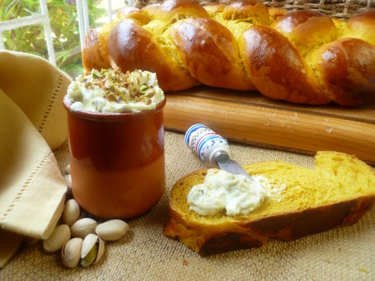 pumpkin challah finish and pstachio spread all 025